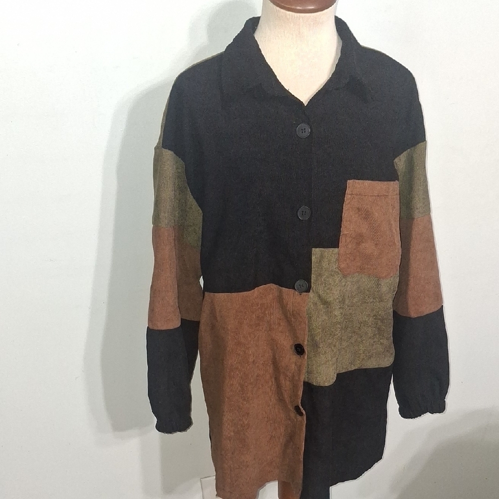 Colorblock Button-Up Shirt- W Sz 6